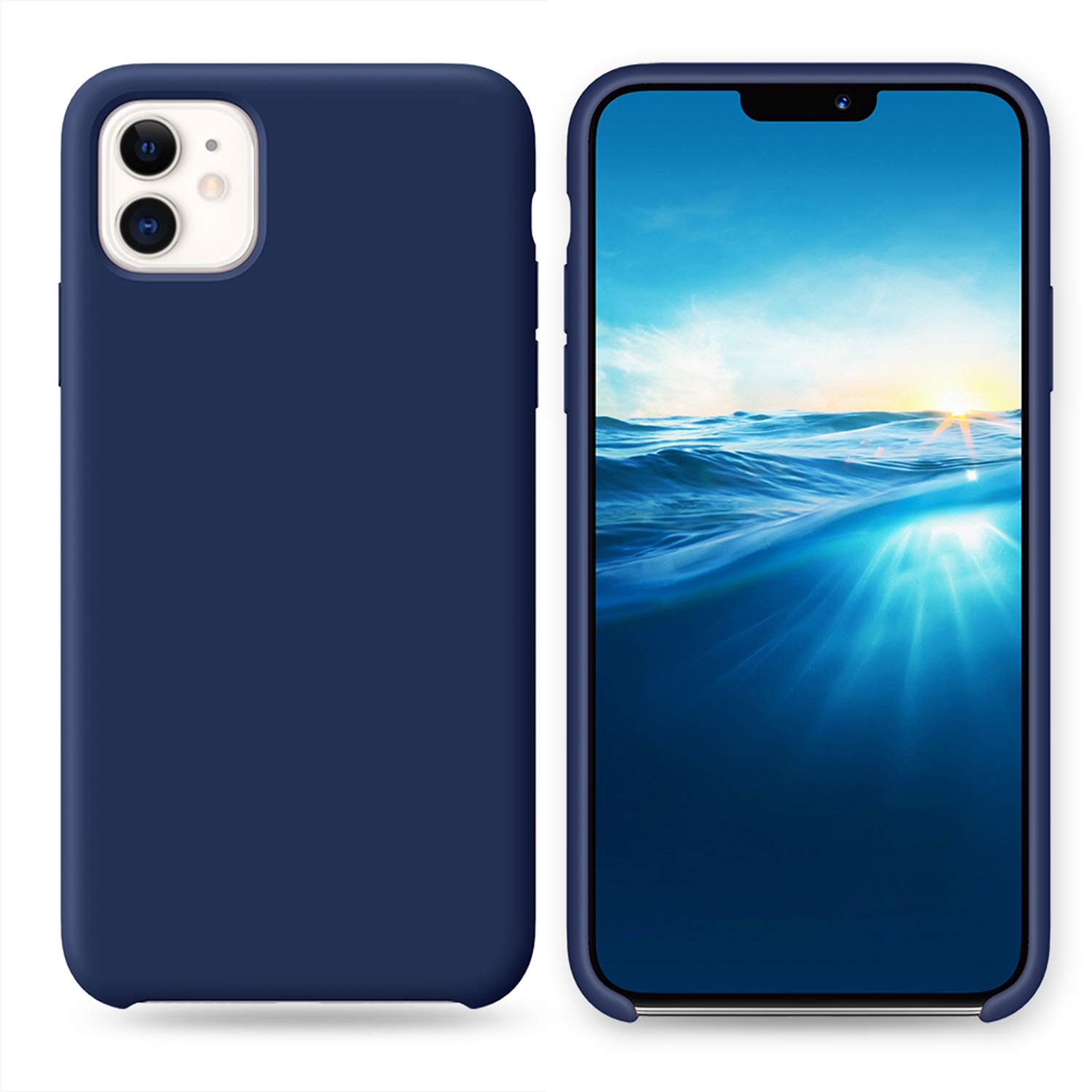 deconext Soft Silicone Case Compatible with iPhone 11,Slim Gel Rubber Bumper with Anti-Scratch Microfiber Lining Shell Protective Case Cover for Apple iPhone 11 6.1"(2019) Blue LSiPXR2DB