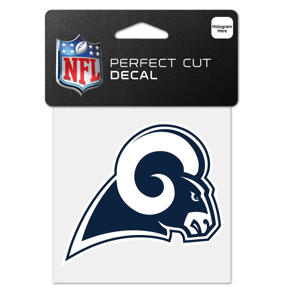 WinCraft NFL St. Louis Rams 63090011 Perfect Cut Color Decal, 4" x 4", Black