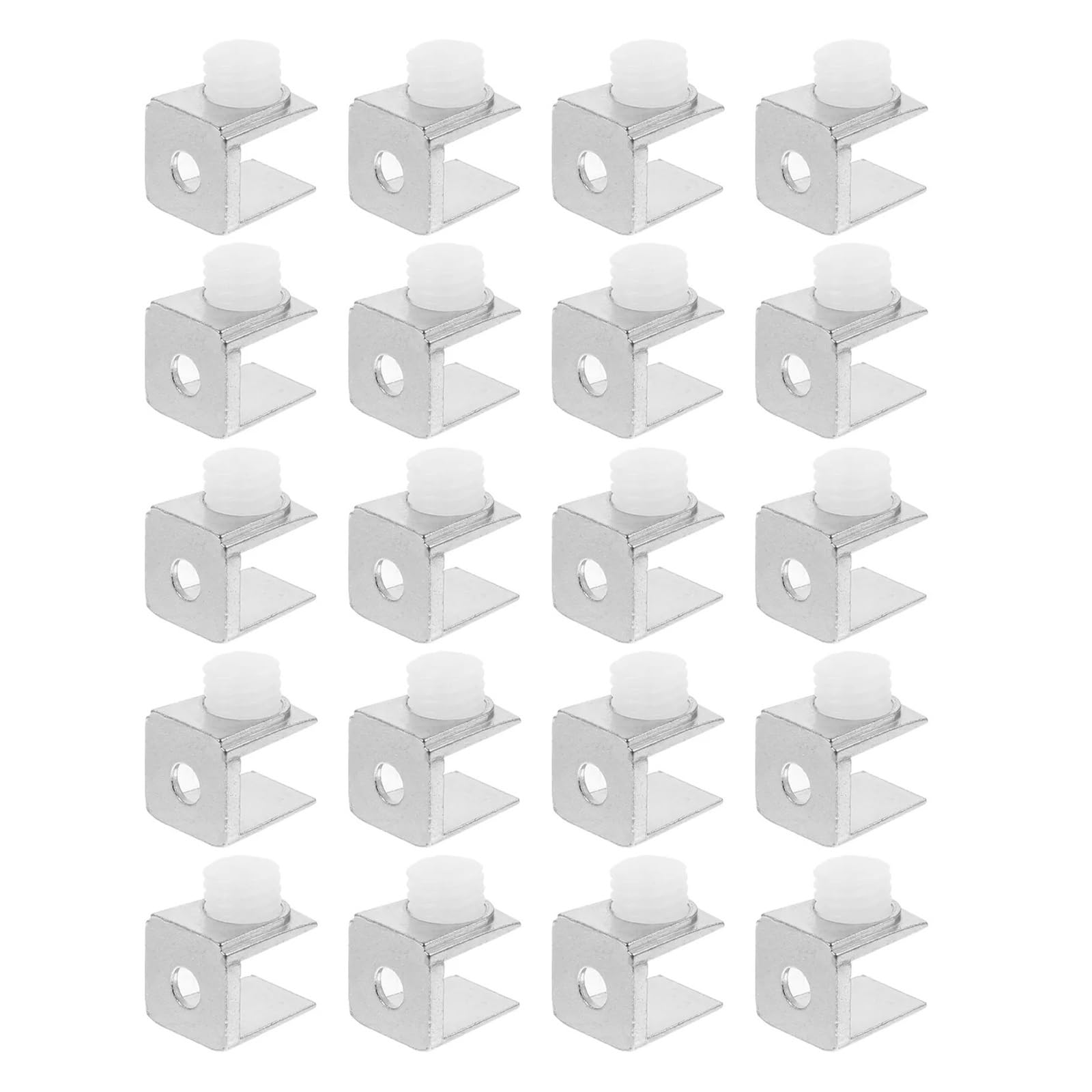 40Pcs Zinc Alloy Glass Shelf Clamp Brackets