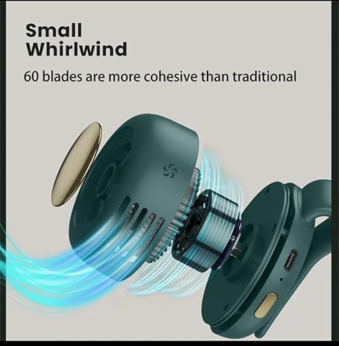 Miniatura 4 de Mini ventilador portátil recargable por USB, giratorio de 360, 3 velocidades, pequeño ventilador de refrigeración para exteriores e interiores,