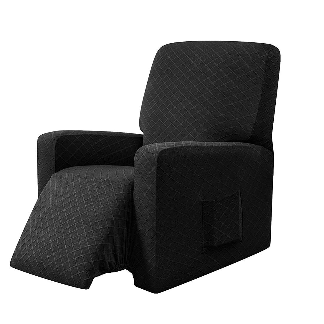 E EBETA élastique Housse de Fauteuil, Housse de Fauteuil à Oreilles Tissu Doux Polyester Protecteur pour Chaise Canapé (Noir)