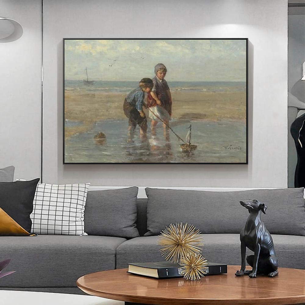 Peinture sur toile salon et grand tableau bateau jouet