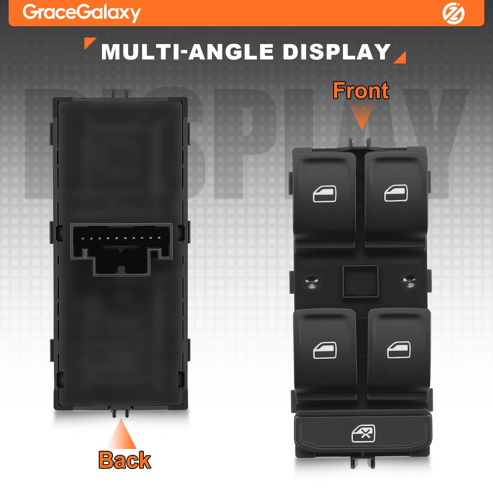 GraceGalaxy Interruptor de elevalunas 5E0959857E delantero izquierdo para S-ko-da O-cta-via 2013-2017, Fabia 2015-,5E0959857 5E0959857A