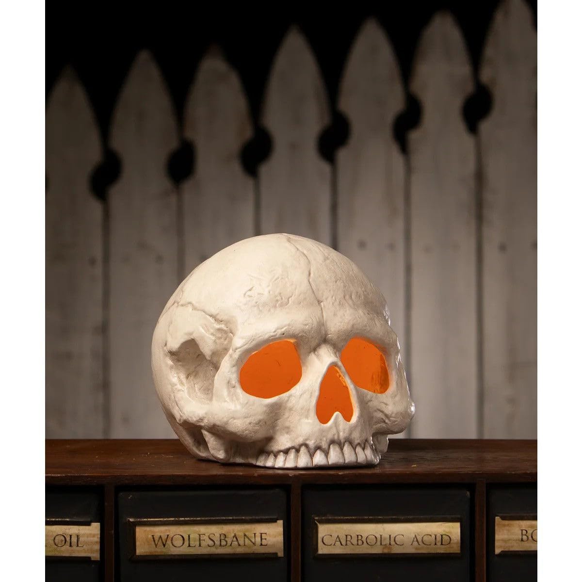 Bethany Lowe Skull Votive 8.25