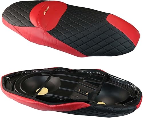 Miniatura 2 de Cojín de cuero para asiento de motocicleta, protección para Yamaha X-MAX 300 250 125 XMAX300 XAMX 250 Xmax 125 (color  rojo)