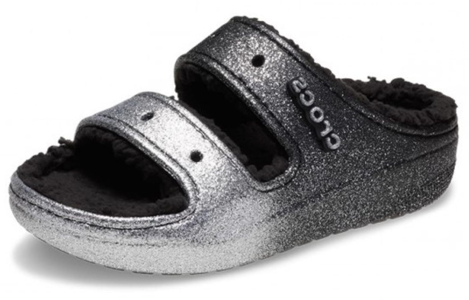 Crocs Unisex Classic Cozzzy Sandal, Black/Silver, 9 Men/11 Women
