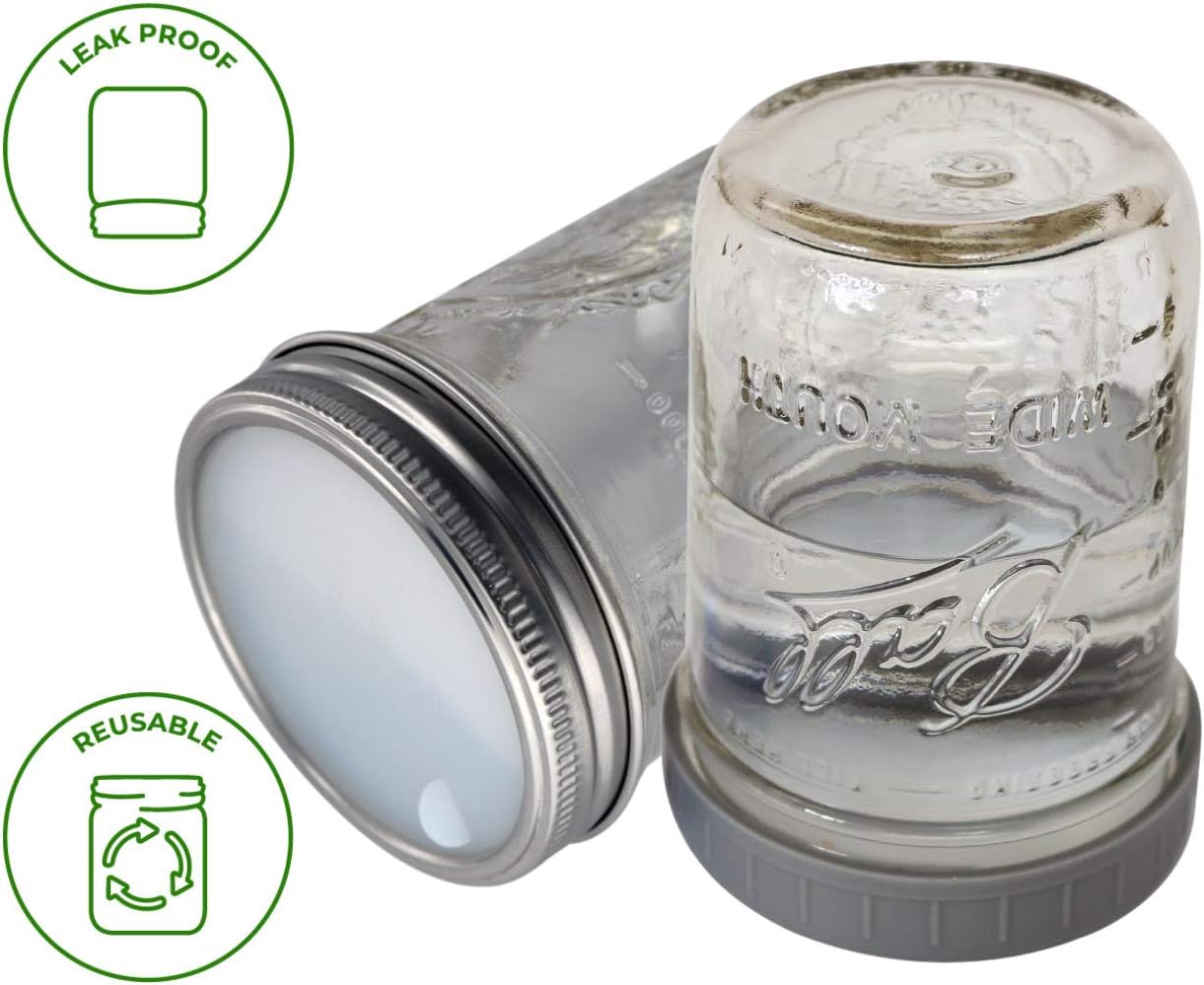 Buy Leak Proof Platinum Silicone Sealing Lid Inserts / Liners for Mason