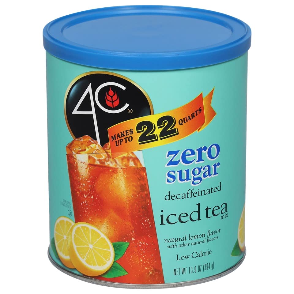 4C Light Powdered Drink Mix Cannisters, Light Decaffeinated Iced Tea, 22 Quarts, Family Sized Cannister, Low Calorie, Thirst Quenching Flavors (Light Decaf Iced Tea, 13.9 Ounce (Pack of 1))