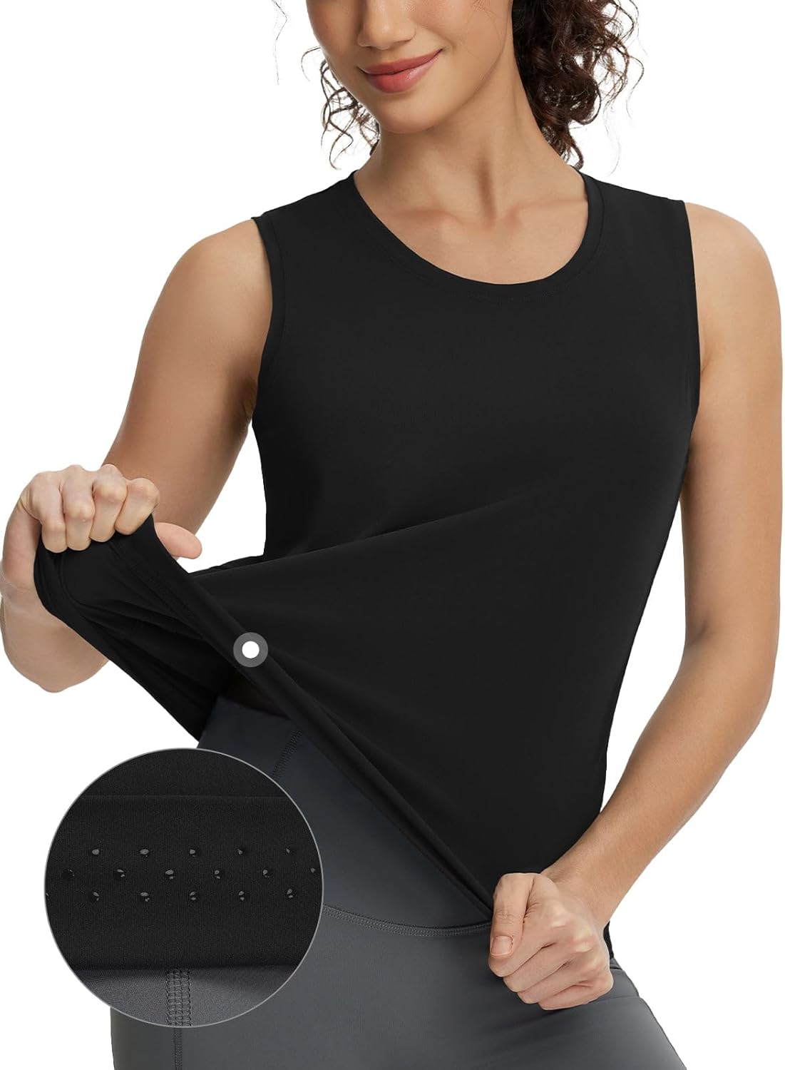 BALEAF Women's Sleeveless Workout Tank Tops Stretch Soft Top Yoga Athletic Running Breathable Lightweight Tennis Shirts Gym - Image 2