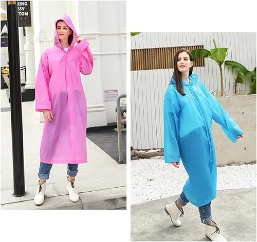 Miniatura 35 de Rain Ponchos for Adults Women Men (2-5 Pack), Reusable EVA Raincoats Jackets with Hood Portable Waterproof Rain Gear 2 blanco,2 gris,5 blanco,Negro