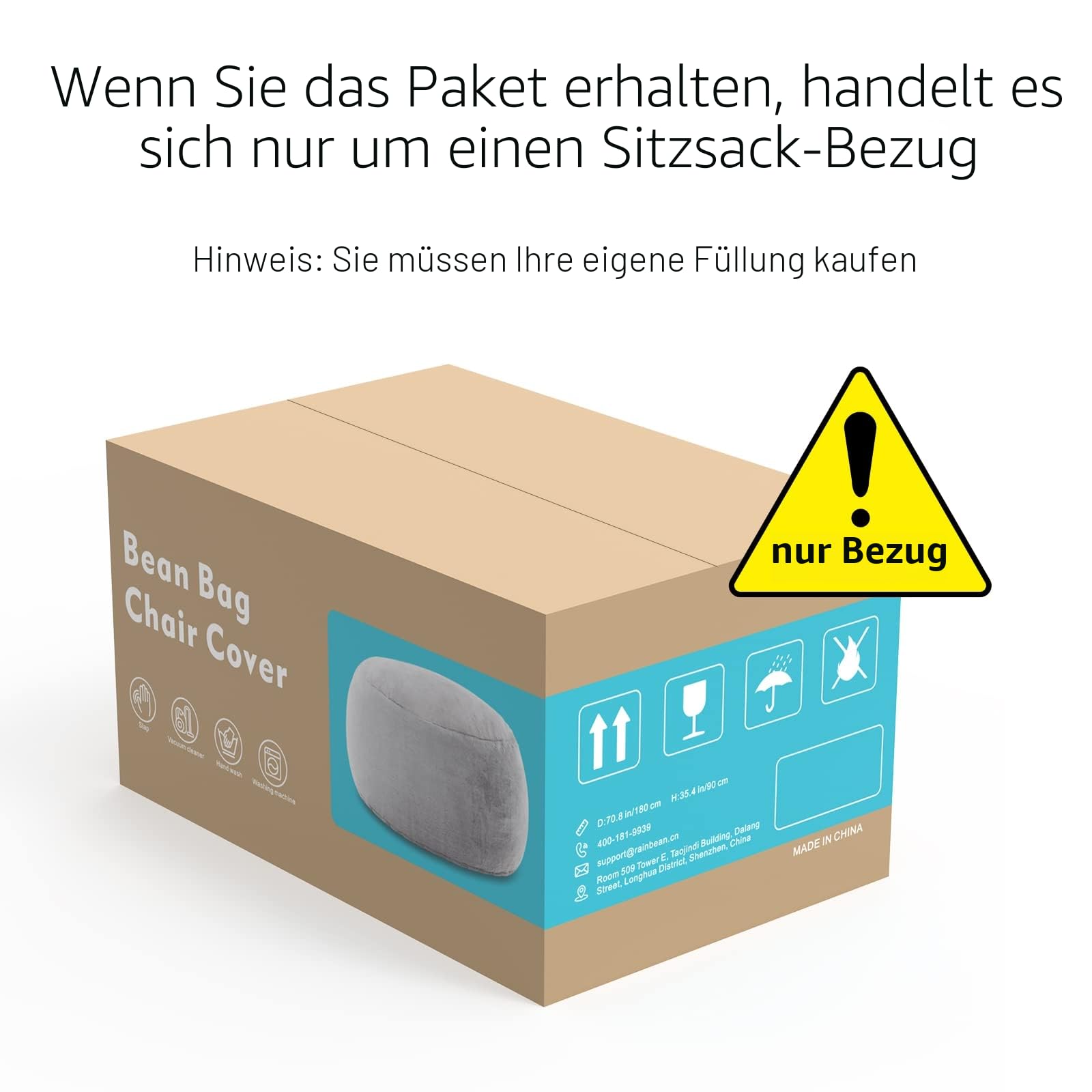 YudouTech Sitzsack Stuhl Abdeckung (nur Abdeckung, Keine Füllung),Großer runder weicher Flauschiger waschbarer Sitzsack Faulenzer-Sofa-Bettbezug für Erwachsene,Wohnzimmer Schlafzimmer Möbel Cover.