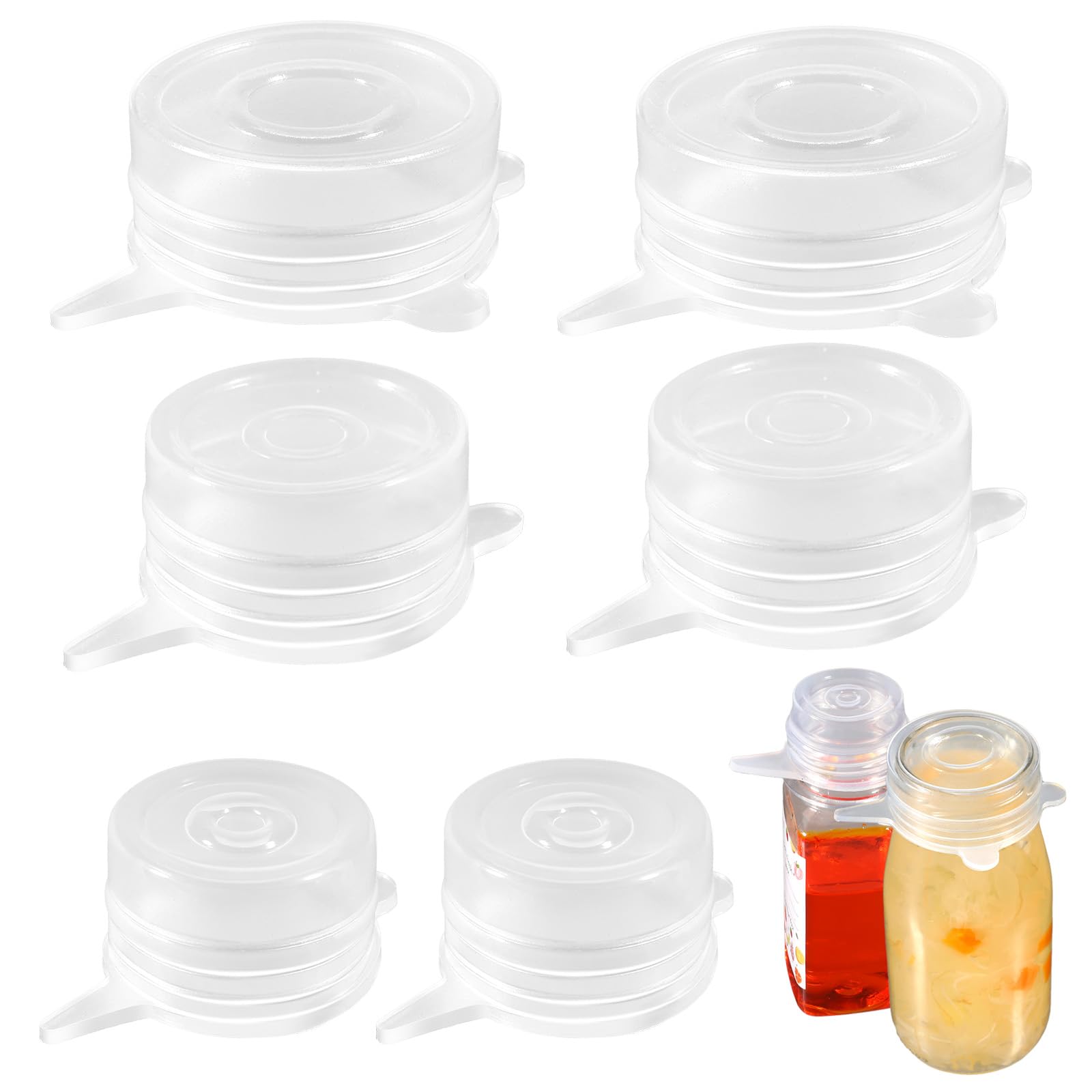 6 Pcs Small Silicone Stretch Lids Reusable Silicone Stretch Cover 3 Sizes Fit to 1.2 Inch to 2.4 Inch Small Jars, Food Cans, Bottles