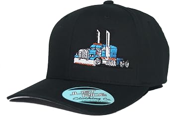 JUST RIDE Trucker Hat Big Rig Tractor Semi Fitted Curved Bill Cap Truck Driver