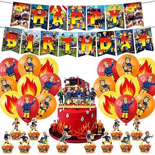 YGCHEN Luftballons Feuerwehrmann Geburtstag Dekoration Tortendeko Sam Happy Birthday Banner Kindergeburtstag Deko Latex Ballons für Junge Geburtstagsfeier (32 Stück) YGCHEN Luftballons Feuerwehrmann Geburtstag Dekoration Tortendeko Sam Happy Birthday Banner Kindergeburtstag Deko Latex Ballons für Junge Geburtstagsfeier (32 Stück)