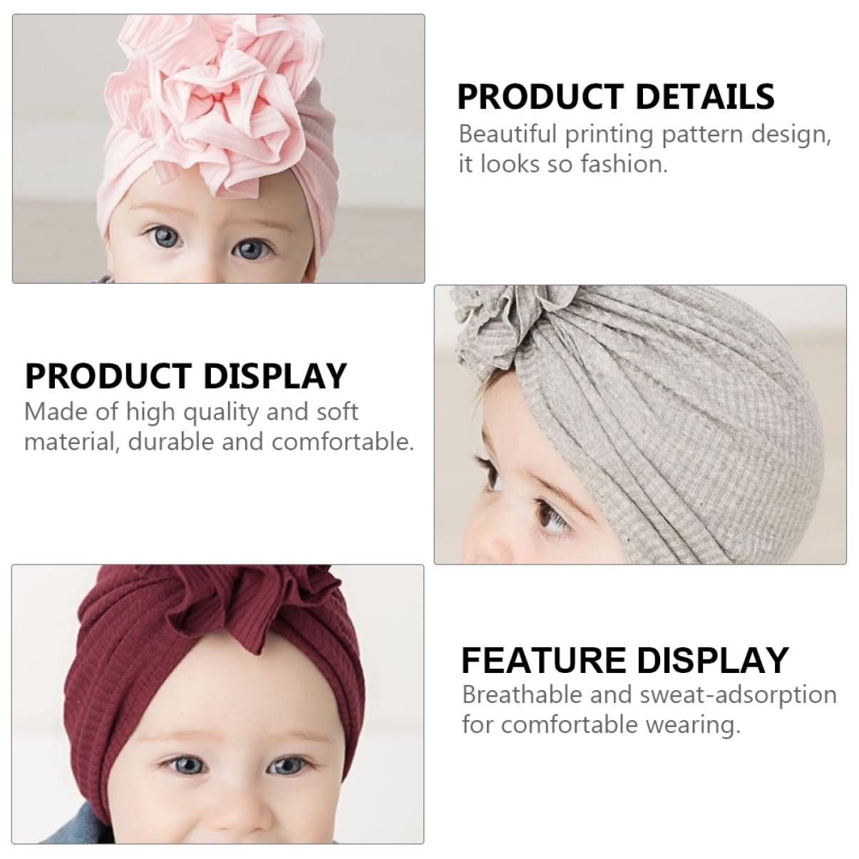 Toddmomy 8Pcs Copricapo Ragazze Anno Bambini Bambini Bambini Delicati a Forma di Adorabile Nodo Comodo Crochet Neonato Beanie Cappelli Caldo Fiore Vivaio Bowknot Cappello con Fiocco