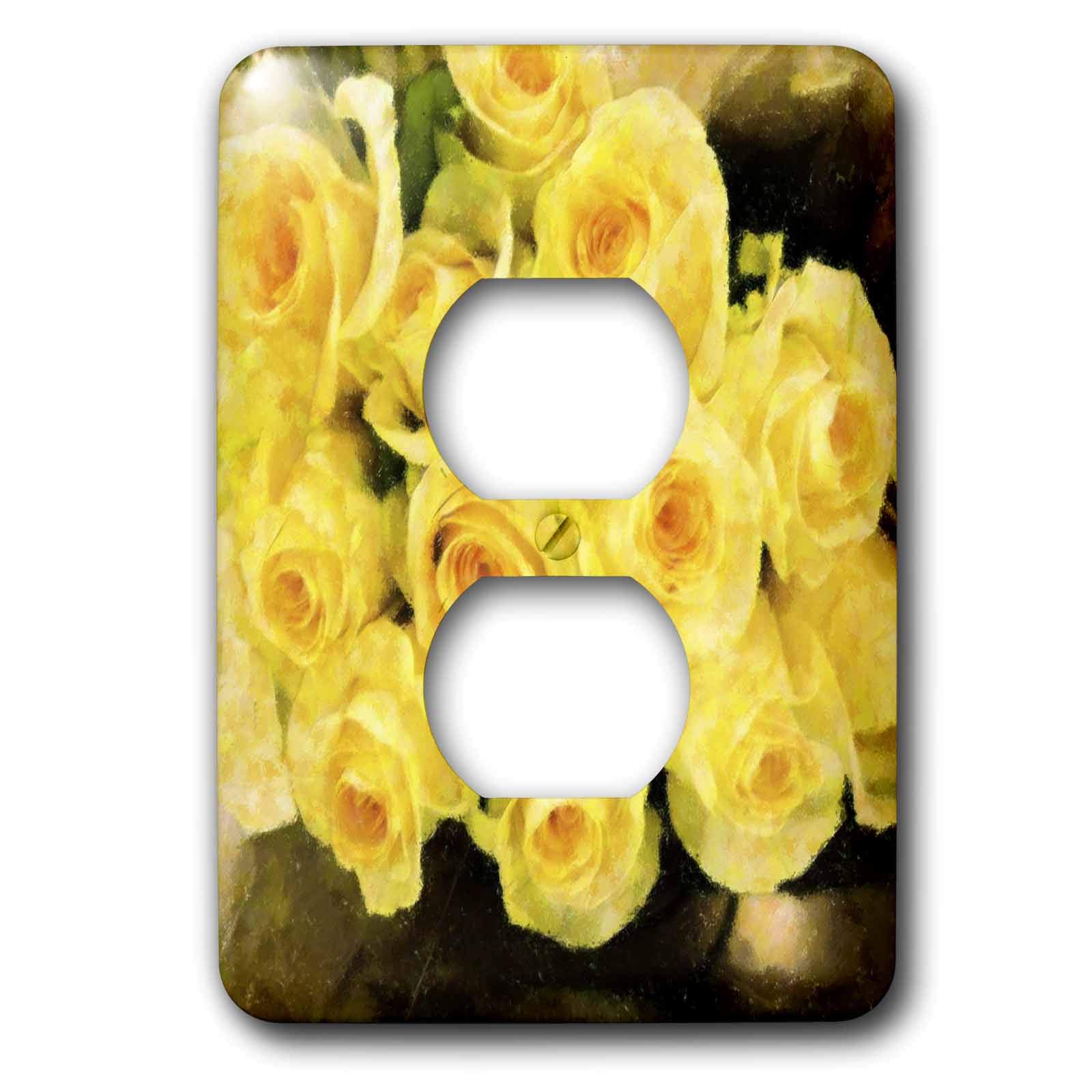 Cache-prise 2 prises roses jaunes pour cacher les plaques blanches
