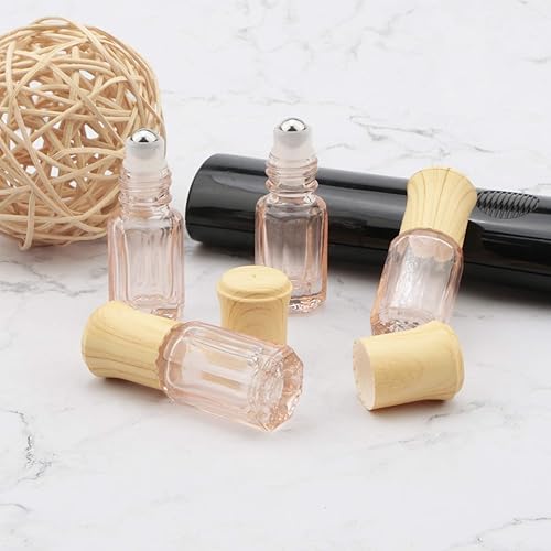 Miniatura 4 de 10 botellas enrollables de vidrio negro de 0.1 fl oz, mini botellas enrollables para cosméticos, perfumes, aceites esenciales, frascos de muestra,