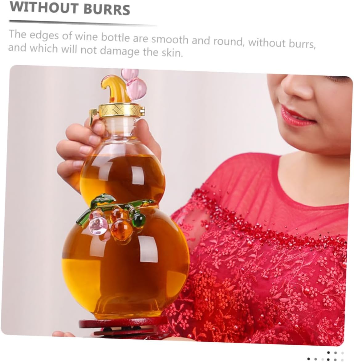 VALICLUD Gourd Shaped Glass Wine Bottle Elegant Decorative Liquor Holder for Home Unique Creative Drinking Container Housewarming present for Wine Storage
