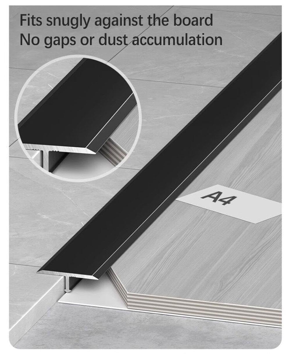 Lot de 3 Barre de Seuil de Porte Aluminium, Profilé de Transition en T