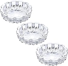 Glass Crystal Bowl for Vastu & Feng Shui | Good Luck Home Décor Gift for Prosperity | Elegant Transparent Plate for Office & Living Room | Pack of 3