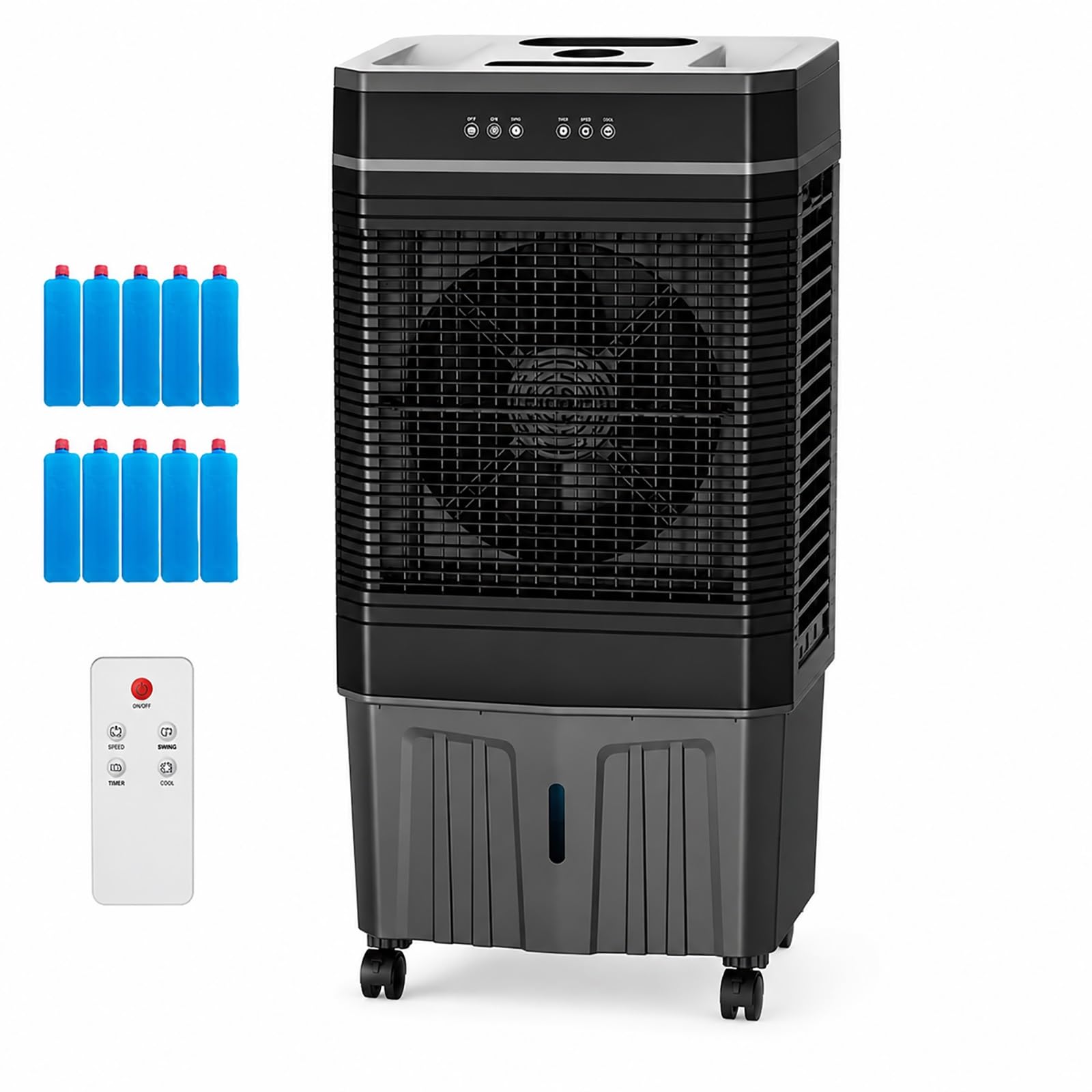 Cmyaoyc One Color Remote Control Evaporative Air Cooler, Detachable Water Tank Swamp Cooler