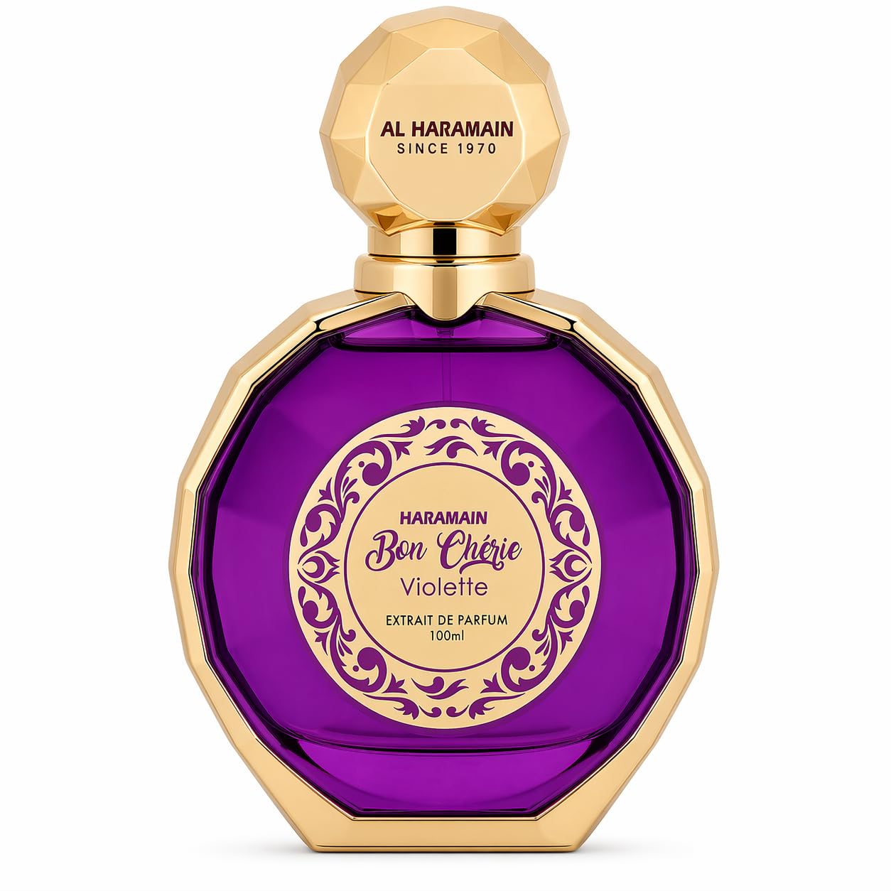 Al Haramain Bon Chérie Violette Extrait de Parfum 100ml | Luxury Arabic Perfume for Women and Men | Fresh Spicy Citrus Scent with Bergamot, Cardamom, Lavender & Amber | Unisex Fragrance