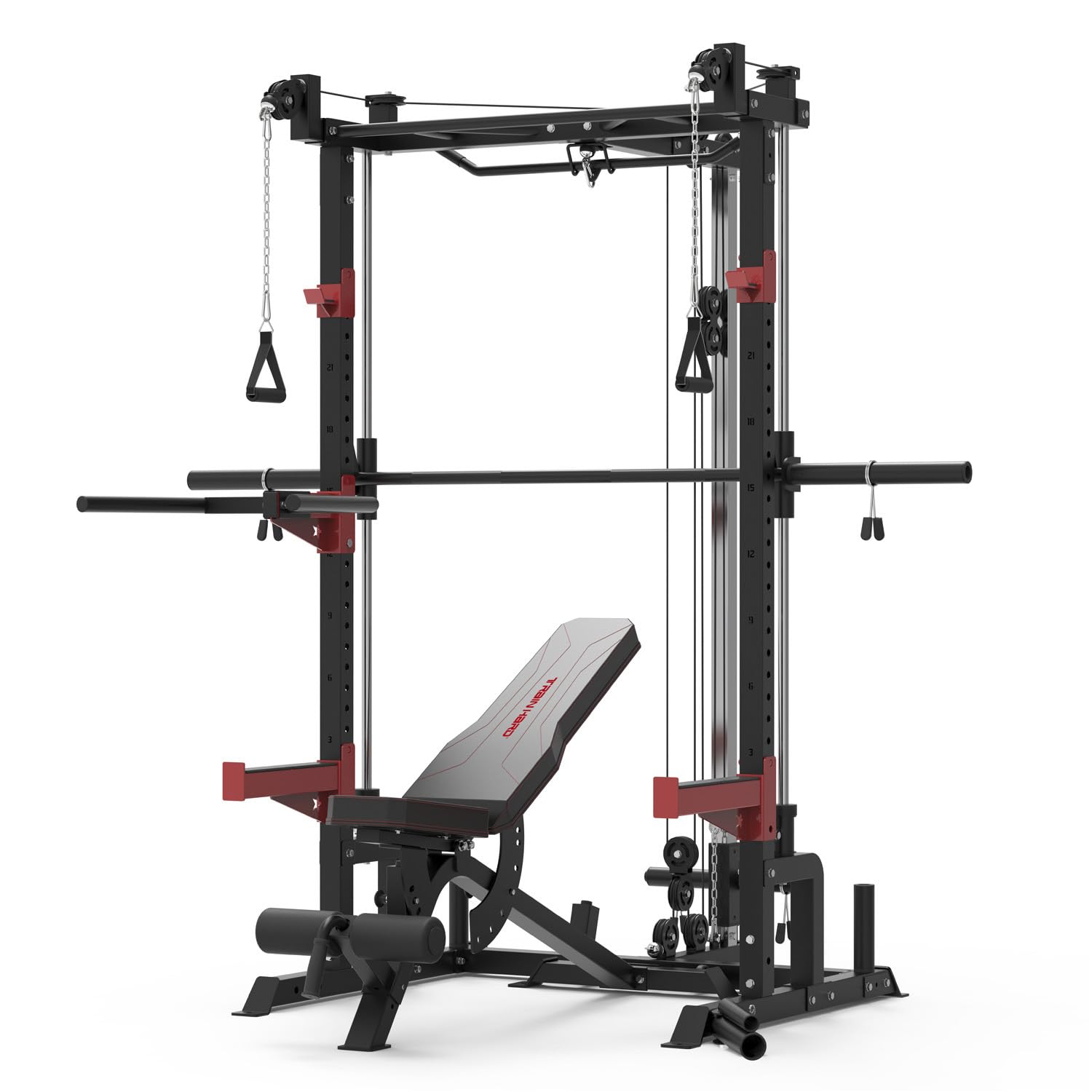Train Hard® Frei kombinierbare Half Cage Kniebeugeständer Squat Rack Power Rack Smith Machine Multipresse Modell 2024
