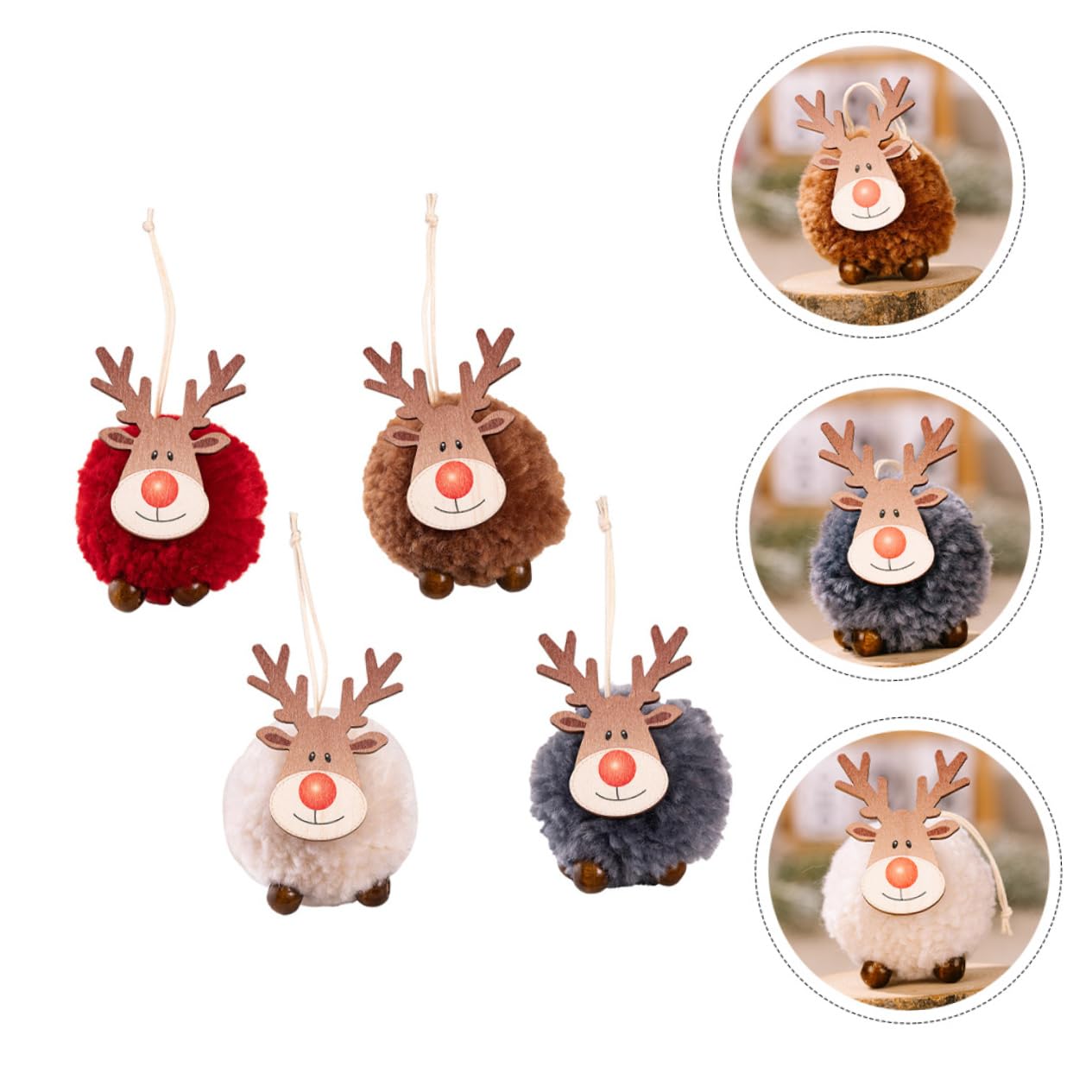PRETYZOOM 20 Piezas Colgante de árbol de Navidad Decoraciones navideñas Colgantes navideños Adorno de Alces de Navidad Colgantes de Navidad Adorno Colgante Decoraciones de Navidad Madera