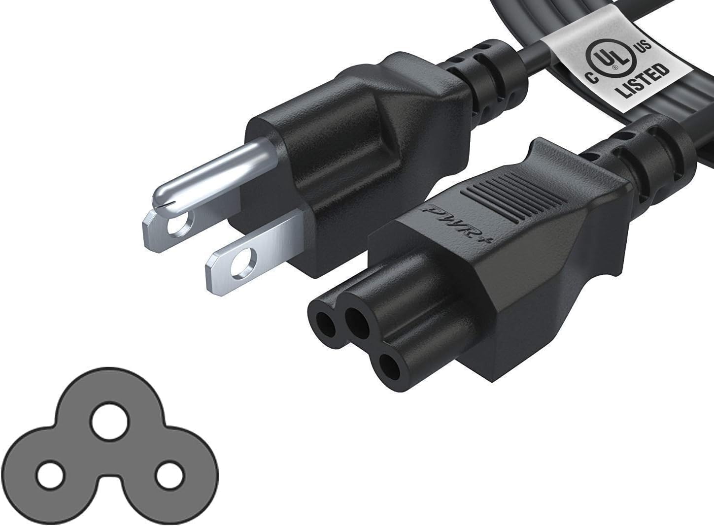 Fast Charging Cable for Segway Ninebot MAX Electric Kick Scooter G2/G30/G30P/P65/P100S/F60 Charger Adapter Power Cord Repacement 3 Prong Mickey Mouse IEC320 C5 to NEMA 5-15P (UL Safety Certified)