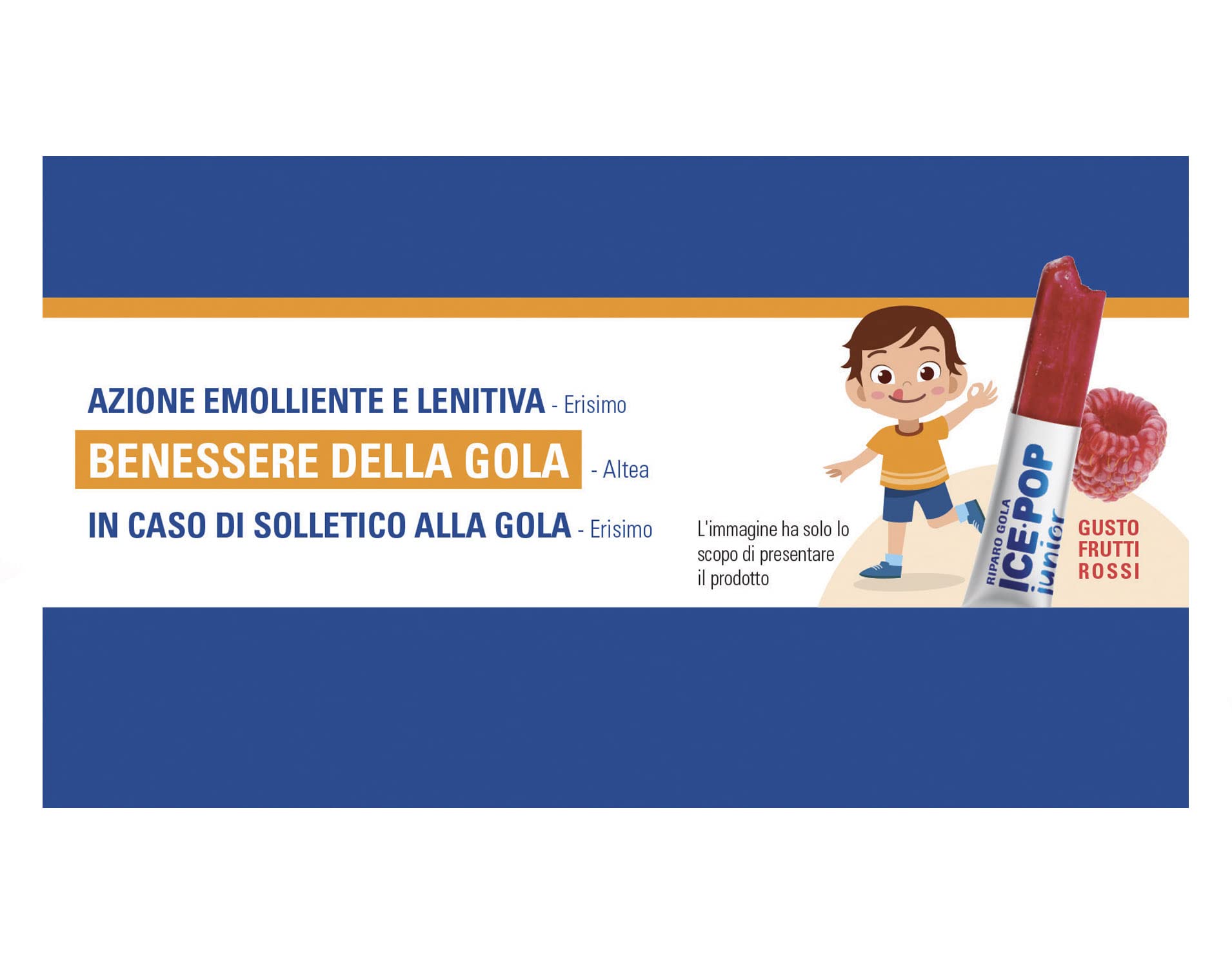 Naturando Riparo Gola Ice Pop Junior per Fastidi Gola Bambini con Miele, Altea, Acerola, Erisimo, Liquirizia - 20 Stick Gusto Frutti Rossi