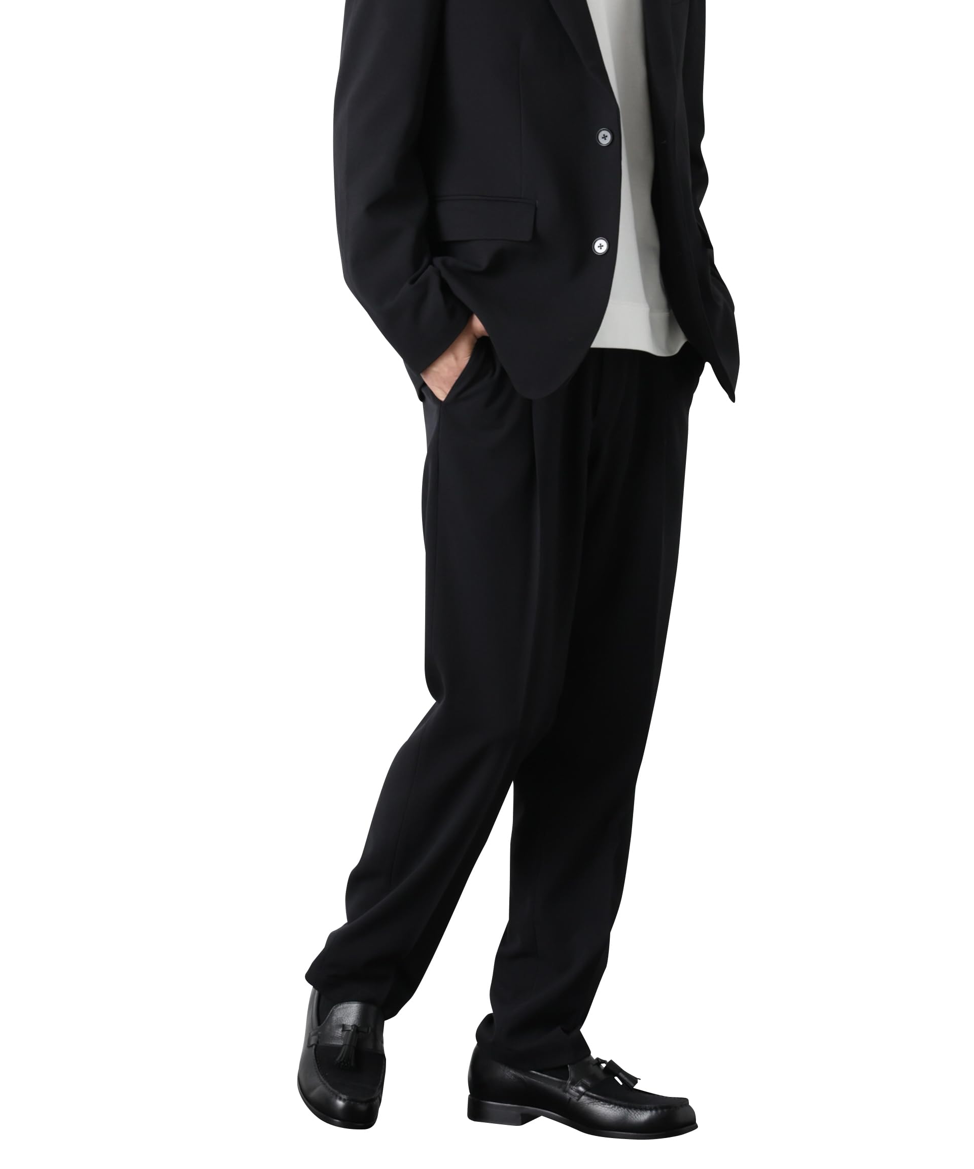 Amazon.co.jp: [ナノ・ユニバース] ALWAYS EASY ワンタック スラックス