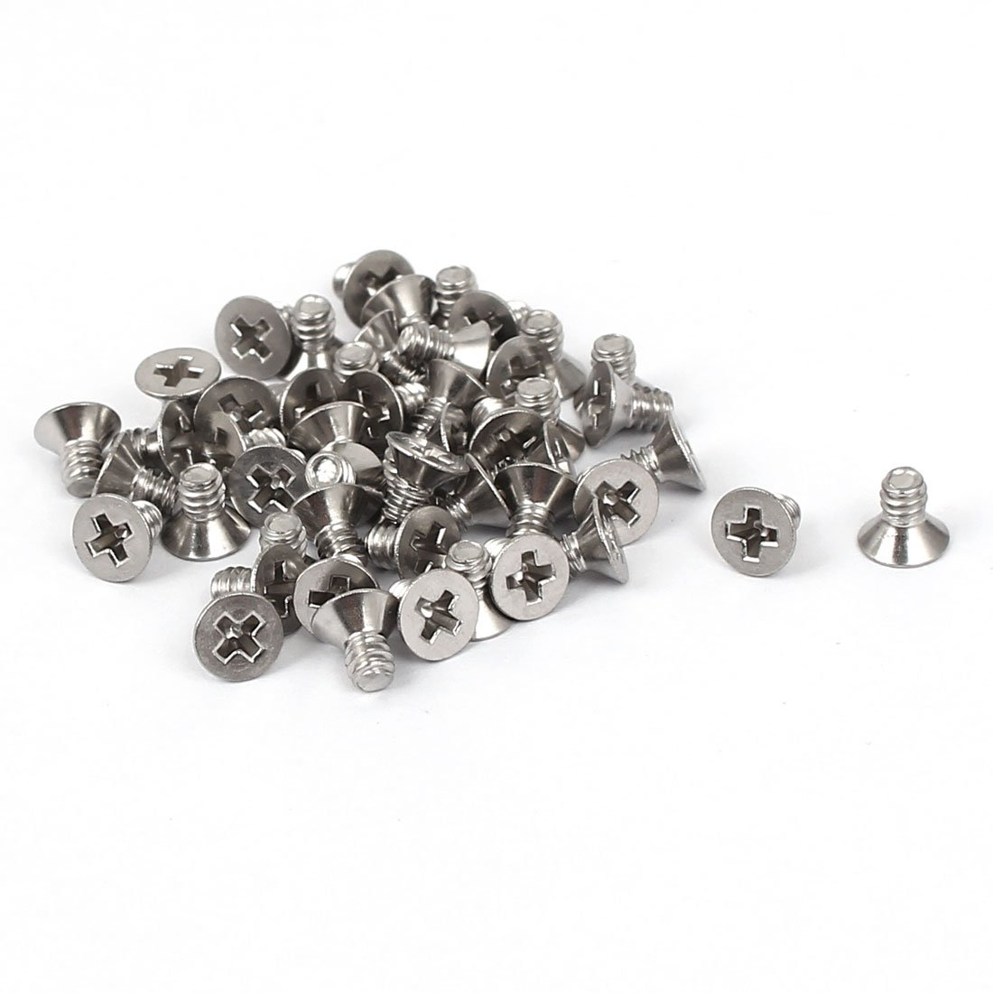 Uxcell Silver Sourcingmap 4#-40 X 3/16" Stainless Steel Phillips Flat Countersunk Head Machine Screws 50Pcs