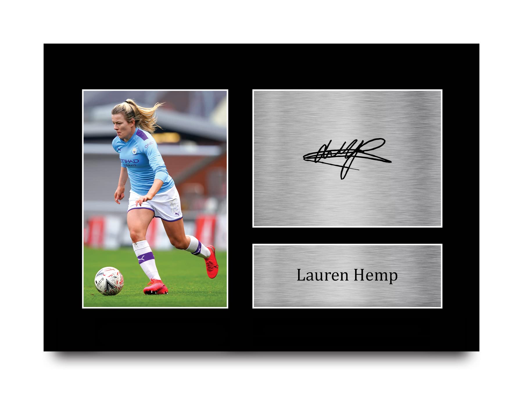 HWC Trading A4 Lauren Hemp Womens Manchester City Gifts Printed Signed Autograph Picture for Football Fans and Supporters - A4