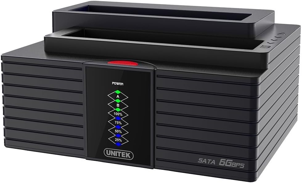 [6TB Support/Offline Clone Function]Unitek Docking Station USB 3.0 to SATA 6G Dual Bay for External Hard Drive2.5 or 3.5'' HDD/SSD SATA III Hard Drive Duplicator