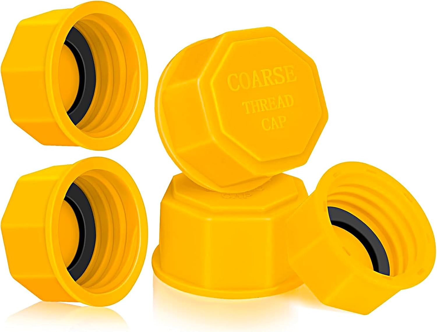 Gas Can Cap, 5 Gallon Replacement Lids with Coarse Thread for Gasoline, Diesel & Fluids, Fit Most 1/2/3/5 Gallon Gas Cans, Plastic HDPE Gas Tank Lids, 5PCS