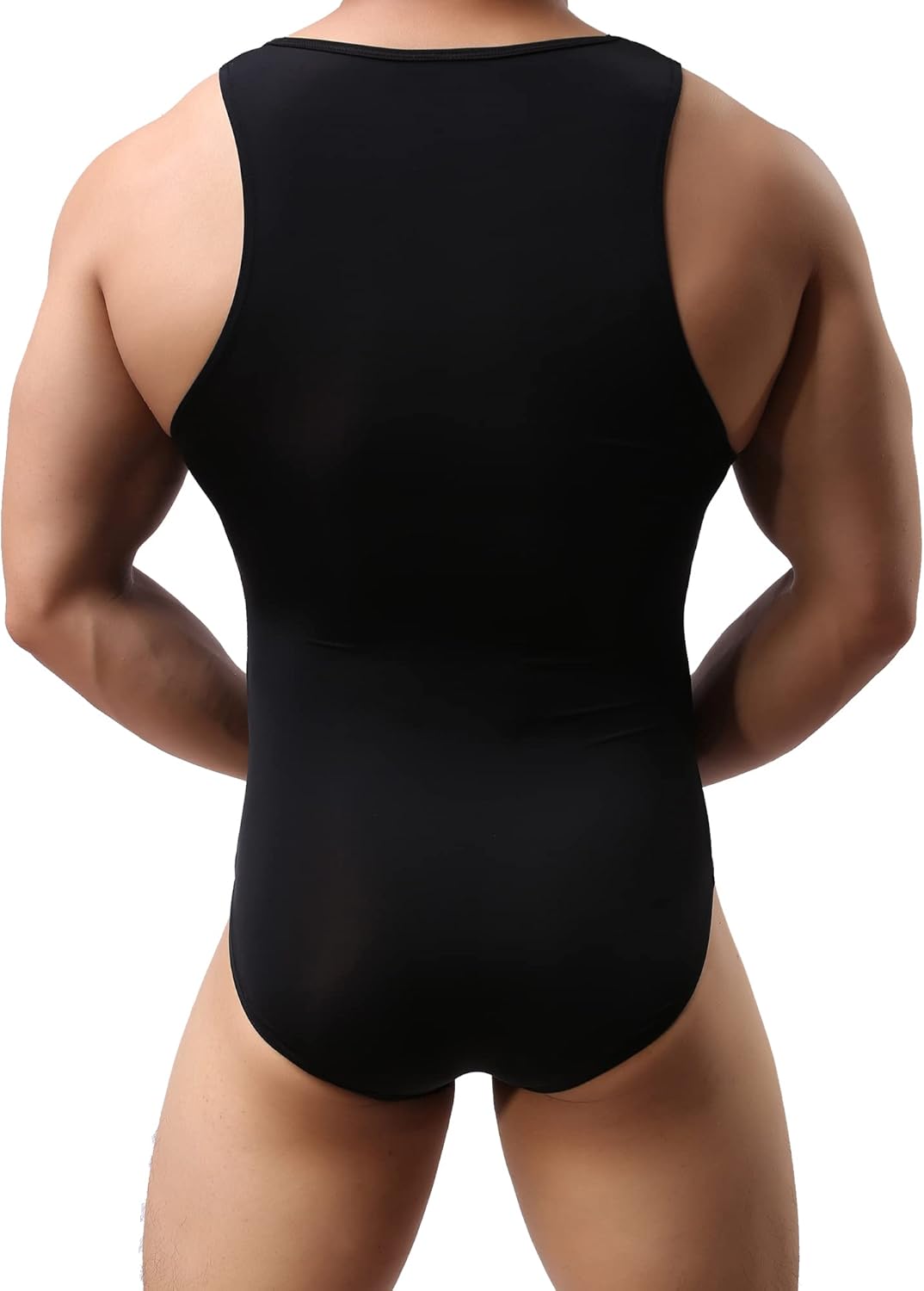 QiaTi Men's Athletic Supporters Ultra Lightweight Jumpsuit One Piece Bodysuit Basic Leotard Underwear Singlet - Image 2