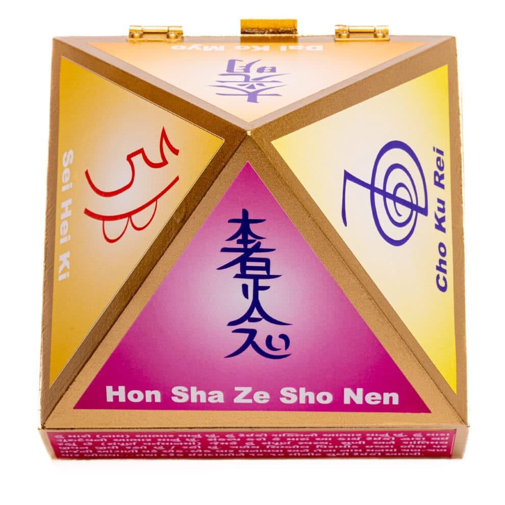 AAR Crystal Reiki Symbol Wooden Wish Box Pyramid, 10 cm, Vastu Product-image-10