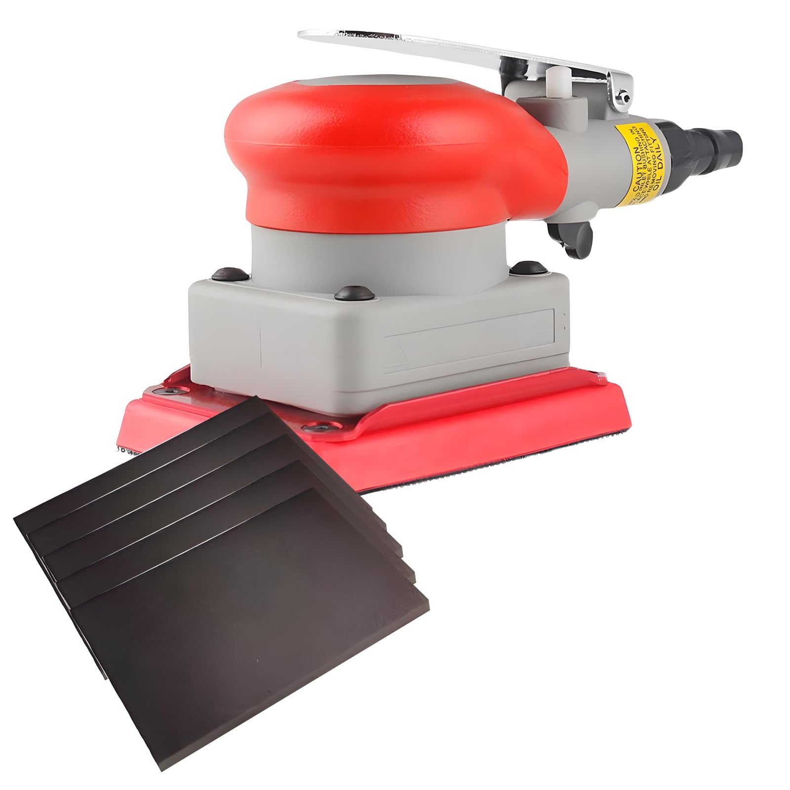 Mekalero Red 5 Pieces Precisions Air Powered Sander Pneumatic Random Orbital Ideal For Furniture Making And Metal Polishing Tasks Electric Orbital