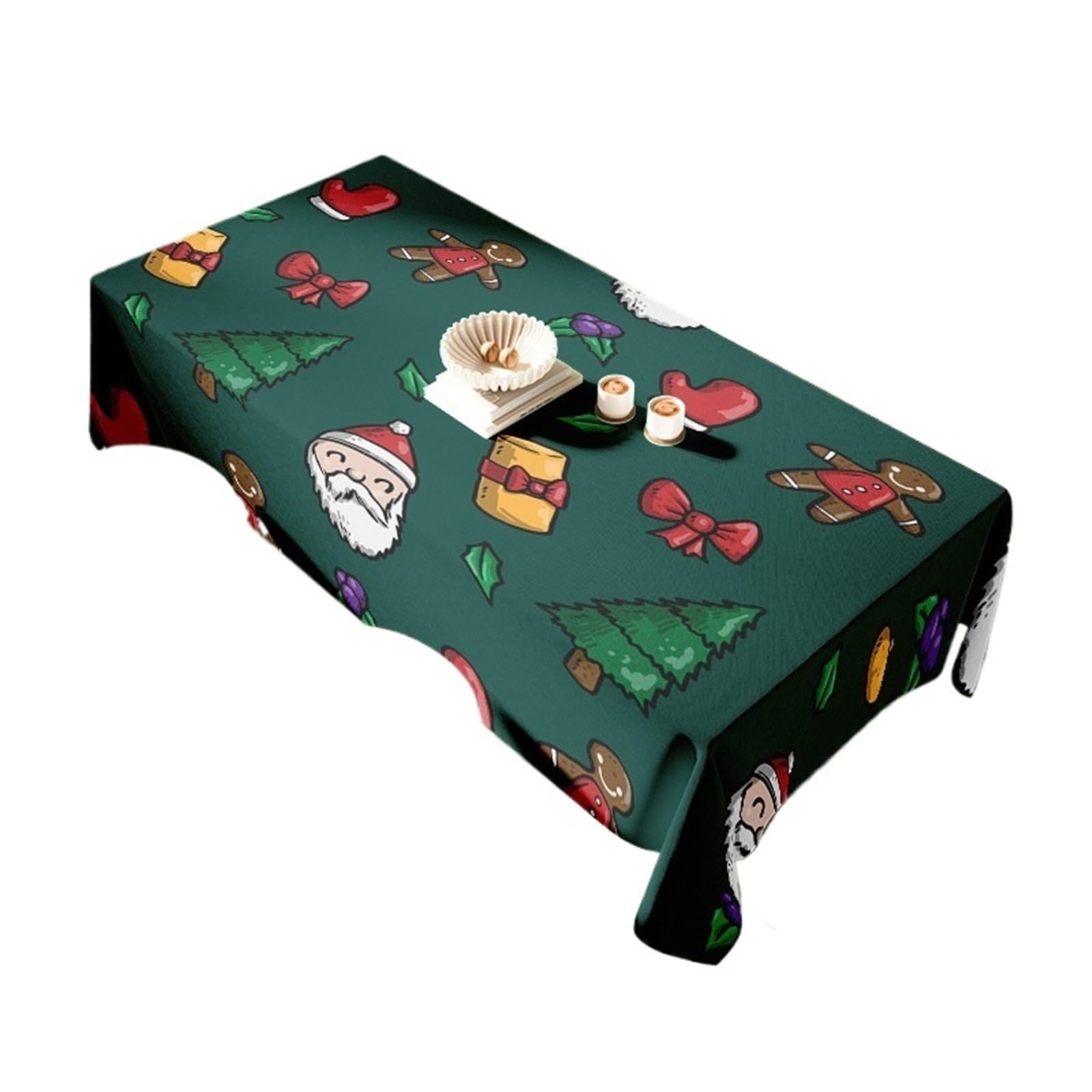 Tablecloth Snowman Print Holiday Decor Home Decoration Year Party Xmas Table Cover Festive Linens para Comedor(160X220CM)