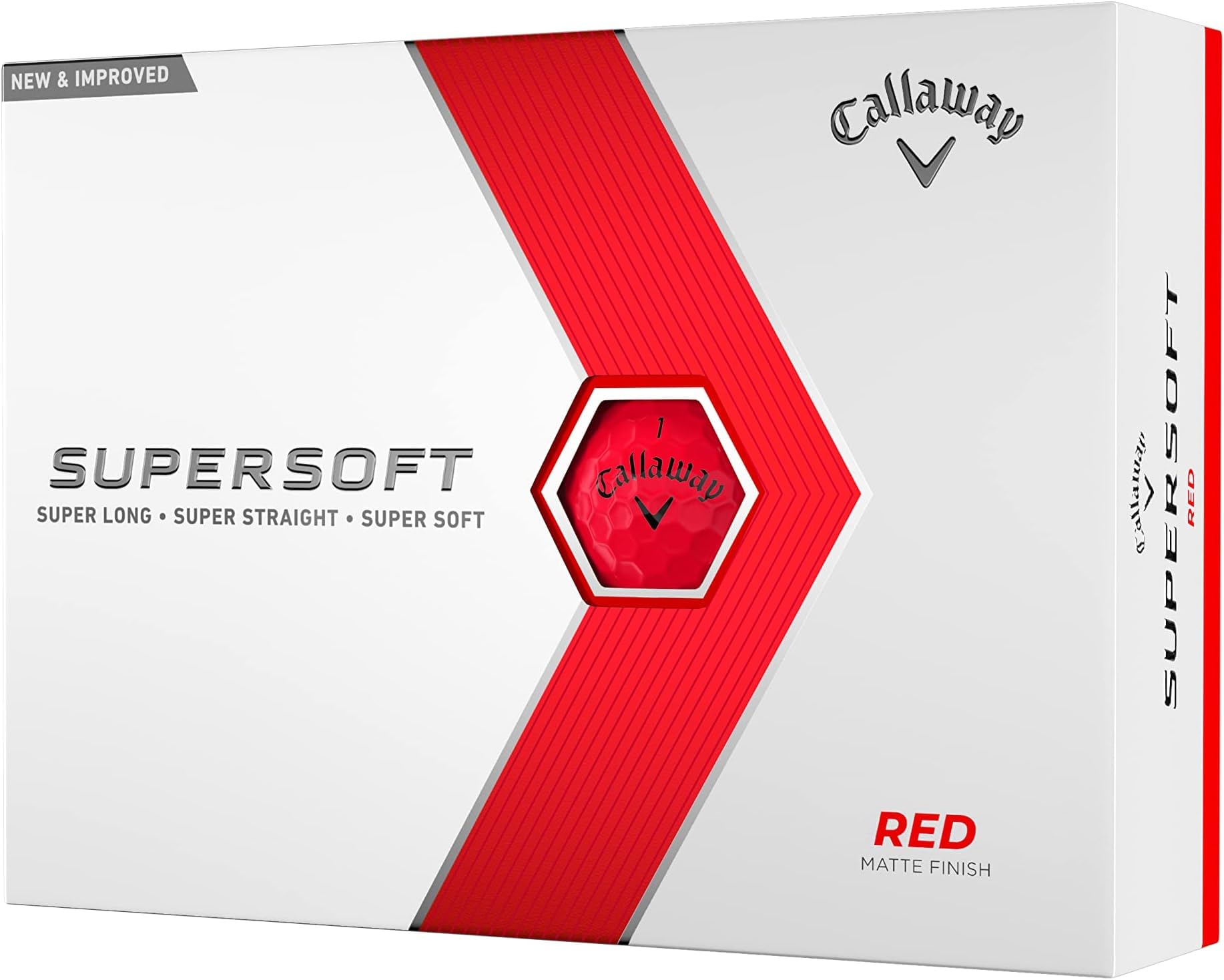 Callaway Golf Supersoft Golf Balls (2023) Red One Dozen (Pack of 6)