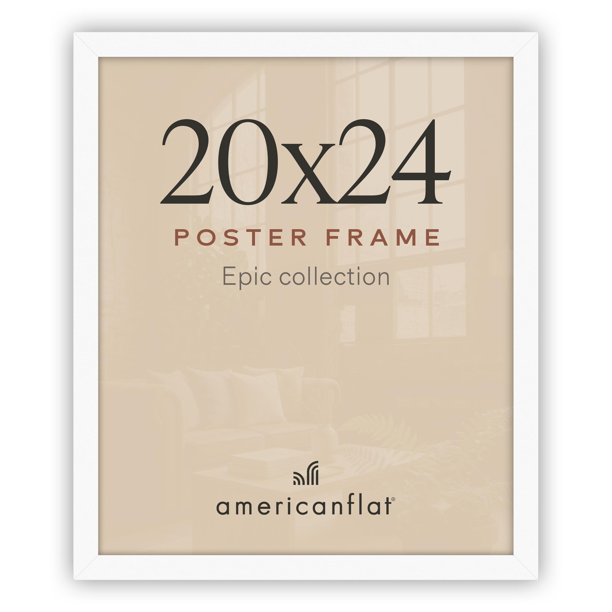 Americanflat 20x24 Poster Frame - Engineered Wood - White