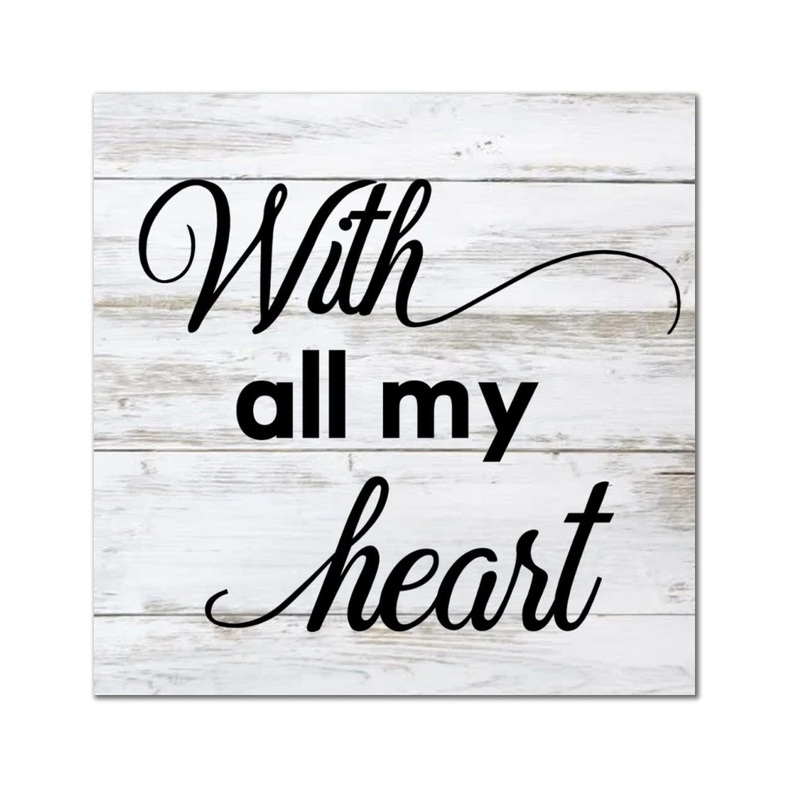 Plaque en bois All My Heart pour exprimer l'amour au cœur de votre maison