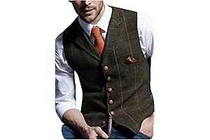 Casual Plaid Mens Striped Vest for Wedding