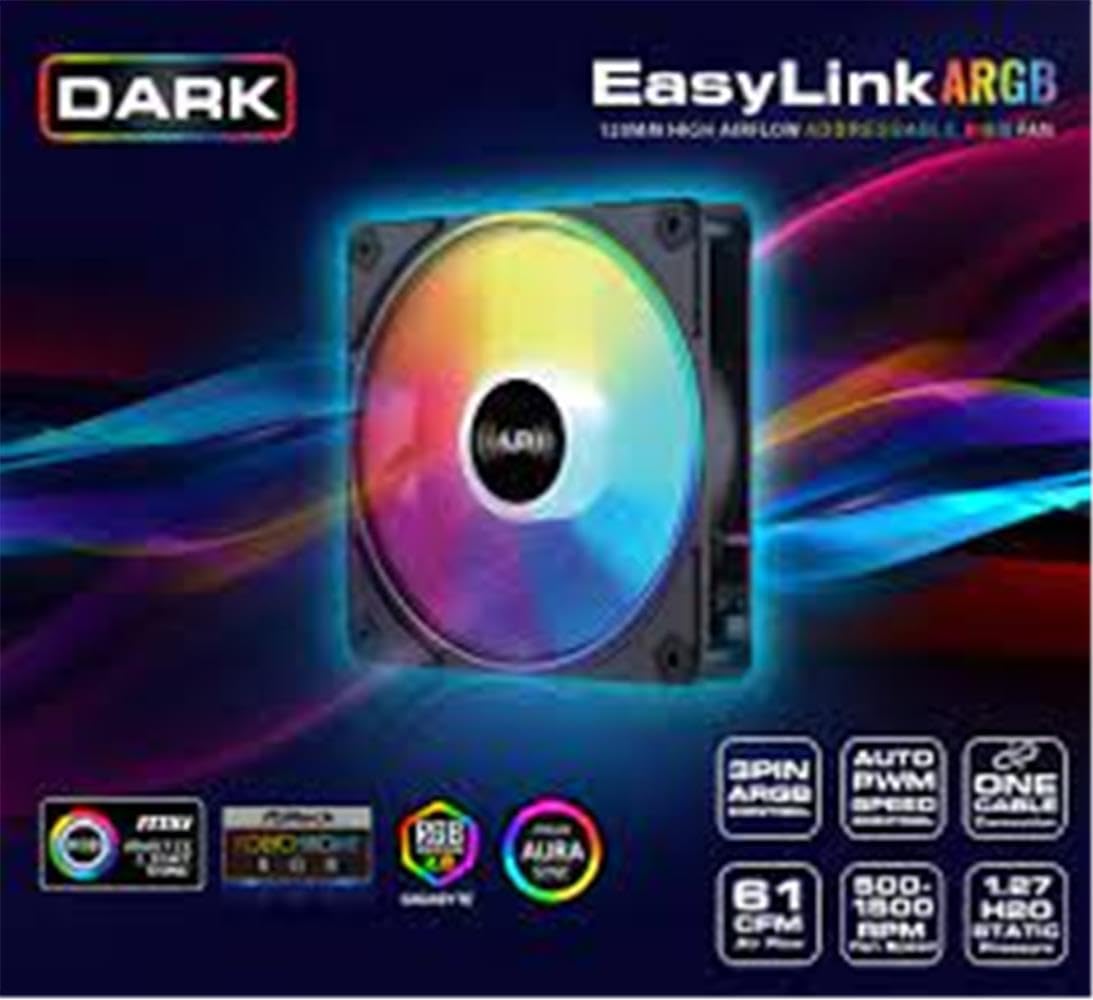 DARK EASYLINK DKCF1200A - Ventilador RGB de 12 cm