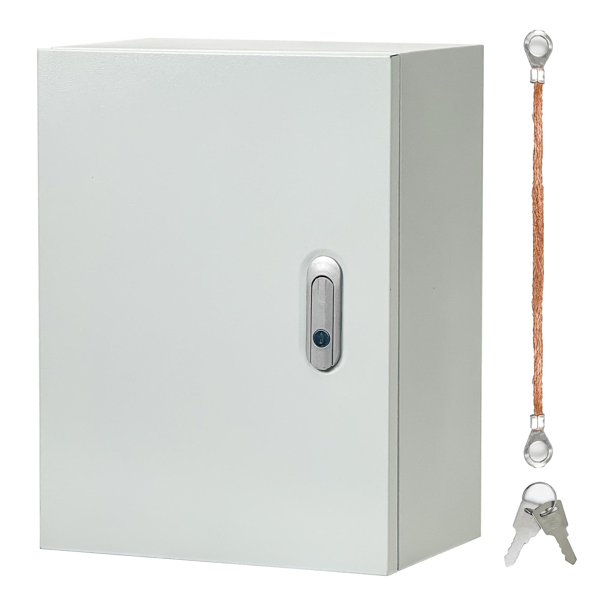 Cold Rolled Steel Outdoor Electrical Box 12"x10"x6", Weatherproof Steel Electrical Junction Box with Lock, Mounting Plate, for Garage, Factory, Residential Electrical Equipment (12"x10"x6")