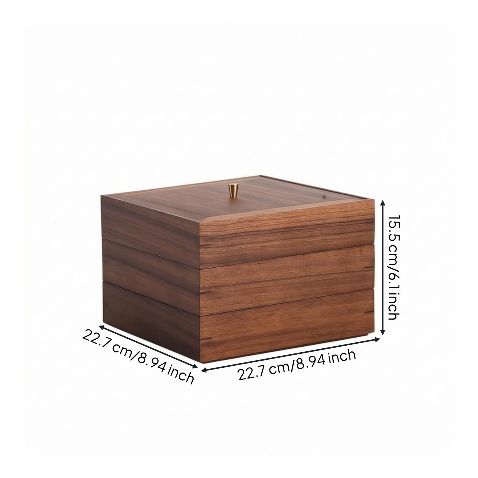 Tee-Aufbewahrungsbox aus Stapelbar Teedose mit Deckel Schützend Kiste für Teeliebhaber, Teezeremonie, Durchmesser 22,7 Cm, Höhe 5,1 Cm