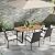 Tangkula 7 Piece Patio Rattan Dining Set, Outdoor Wicker Chair & Dining Table Set, Acacia Wood Tabletop w/Umbrella Hole, Seat Cushions Included, for Poolside, Backyard (7 PCS)