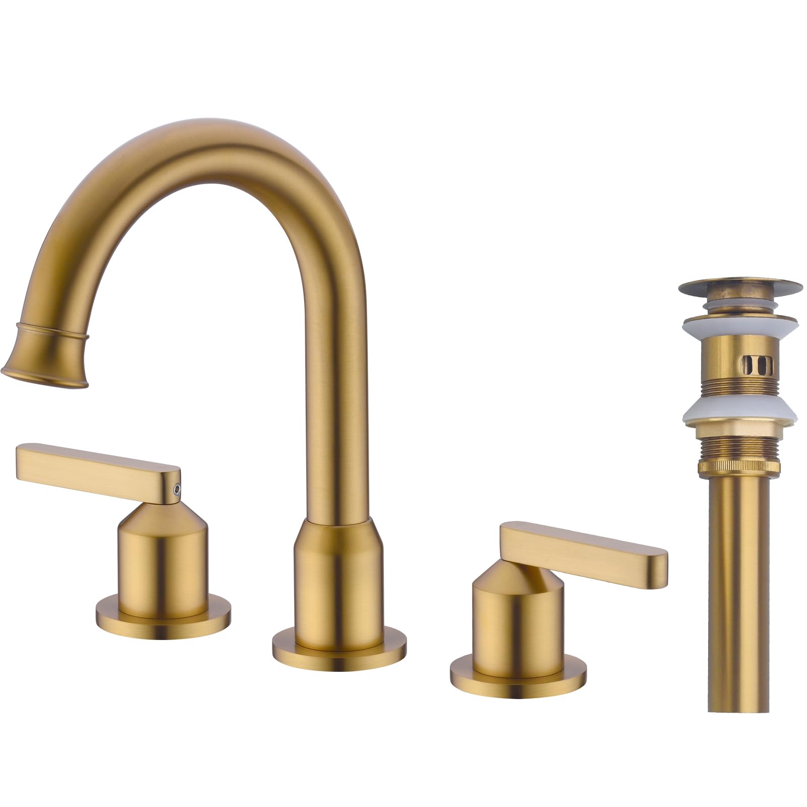 TRUSTMI Gold Bathroom Faucet 2 Handle 8 Inch Widespread Bathroom Sink ...