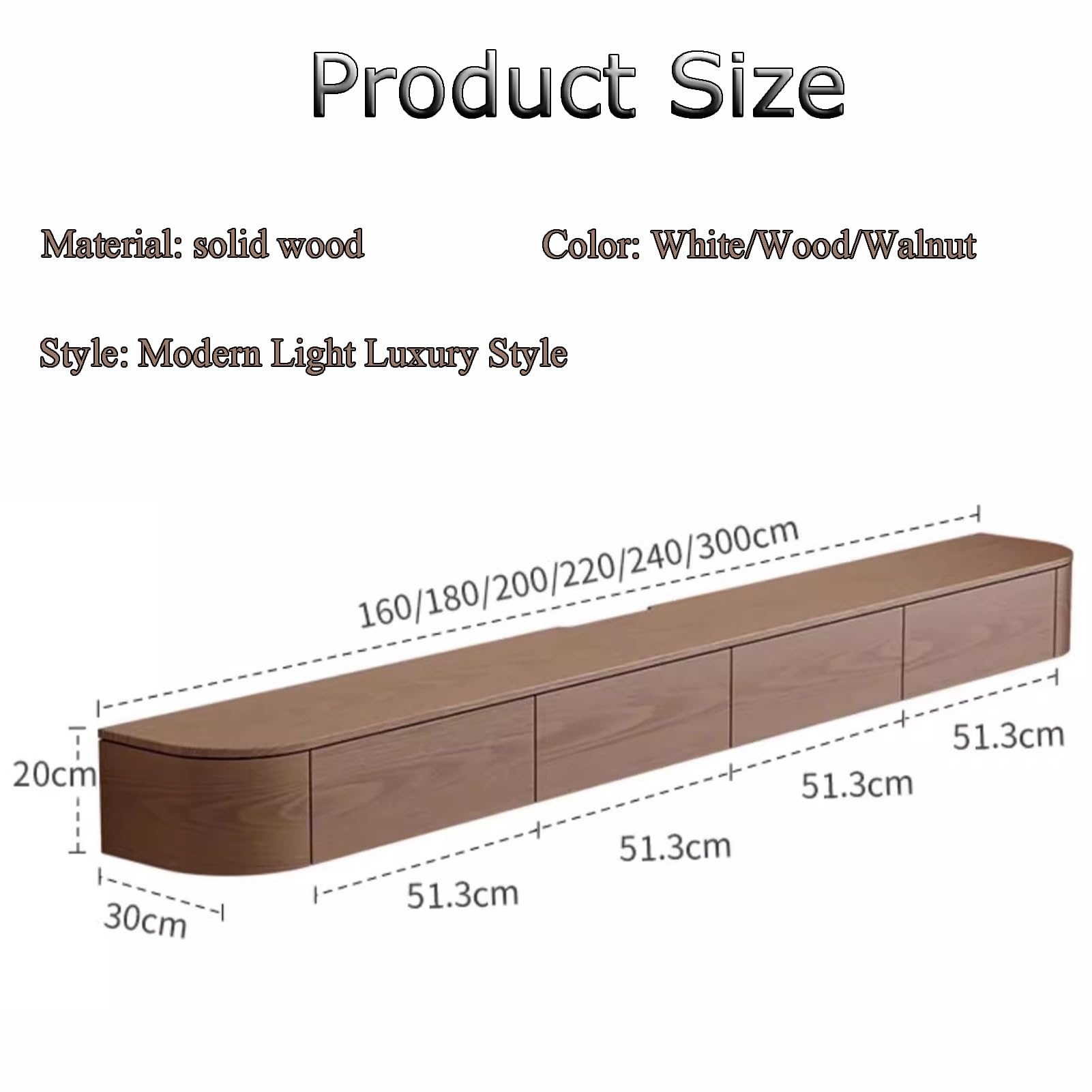 Mobile TV da parete vintage – Console multimediale in legno massello con illuminazione ambientale per soggiorno – elegante design bianco 160 x 20 x 30 cm – soluzione moderna per l'intrattenimento