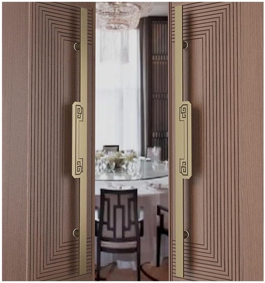 Sliding Door Handle Commercial Double-Sided Swing Door Handle,Heavy Sliding Door Handles in Hotel Offices,for Wooden Door Glass Door(Brass,120CM)